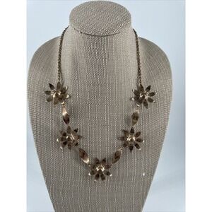 Necklace Gold Colored Metal Flower And Pedal 1980s Vintage 12"‎ Daisy STUNNING